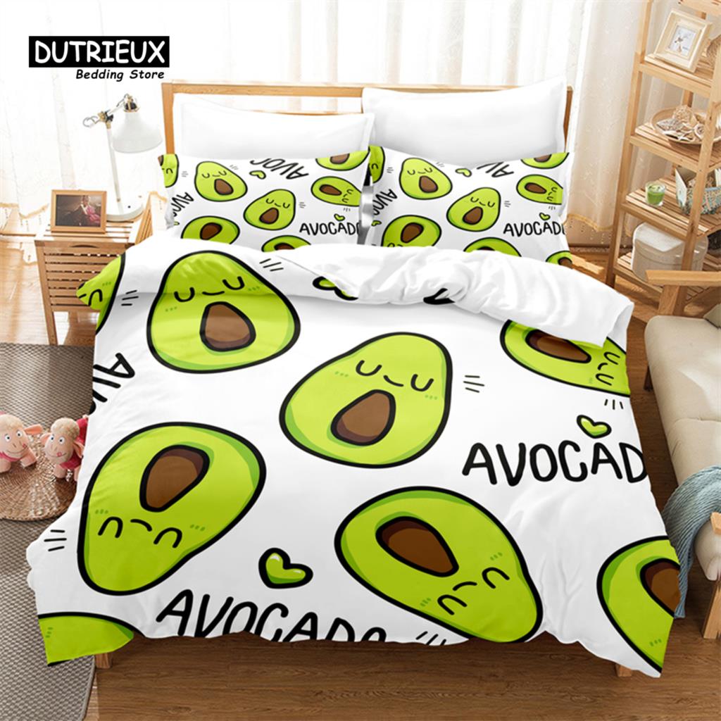 Jasny Owocowy Zestaw Poszewki na Kołdrę, Modny Zestaw Pościeli, Miękka Wygodna Oddychająca Poszewka na Kołdrę, Do Dekoracji Sypialni Pokoju Gościnnego