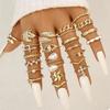 The  Fashion Punk Style 2S Cartoon Pearl Ring Set Is Perfect For Women To Wear Jewelry At Parties, Festivals And Gift Day