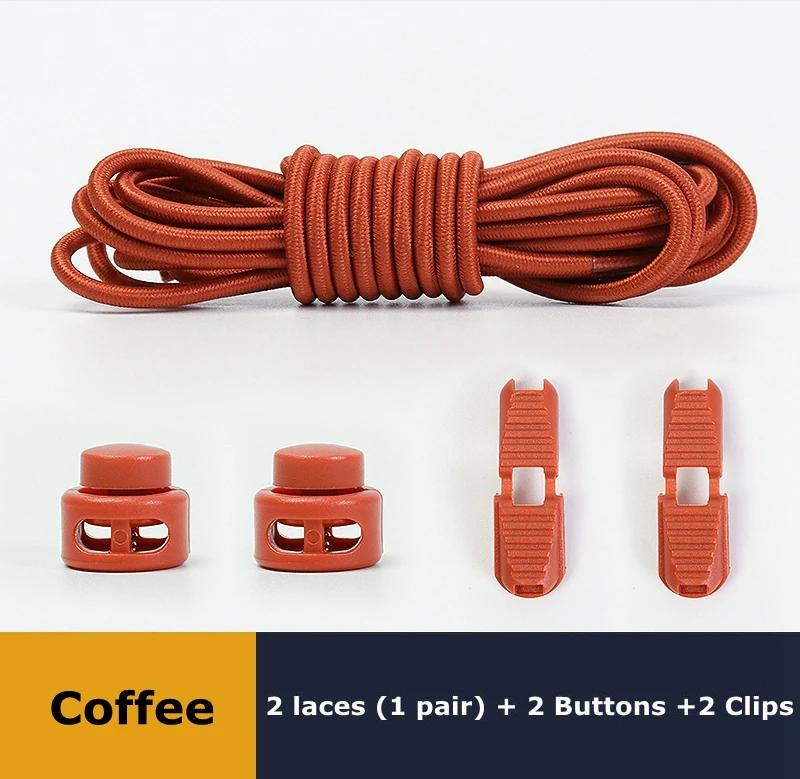 No Tie Shoe Laces Suitable for All Shoes Round Spring Lock Elastic Shoelaces Quick Wear in 1 Second Hiking Sports Lazy Shoelace