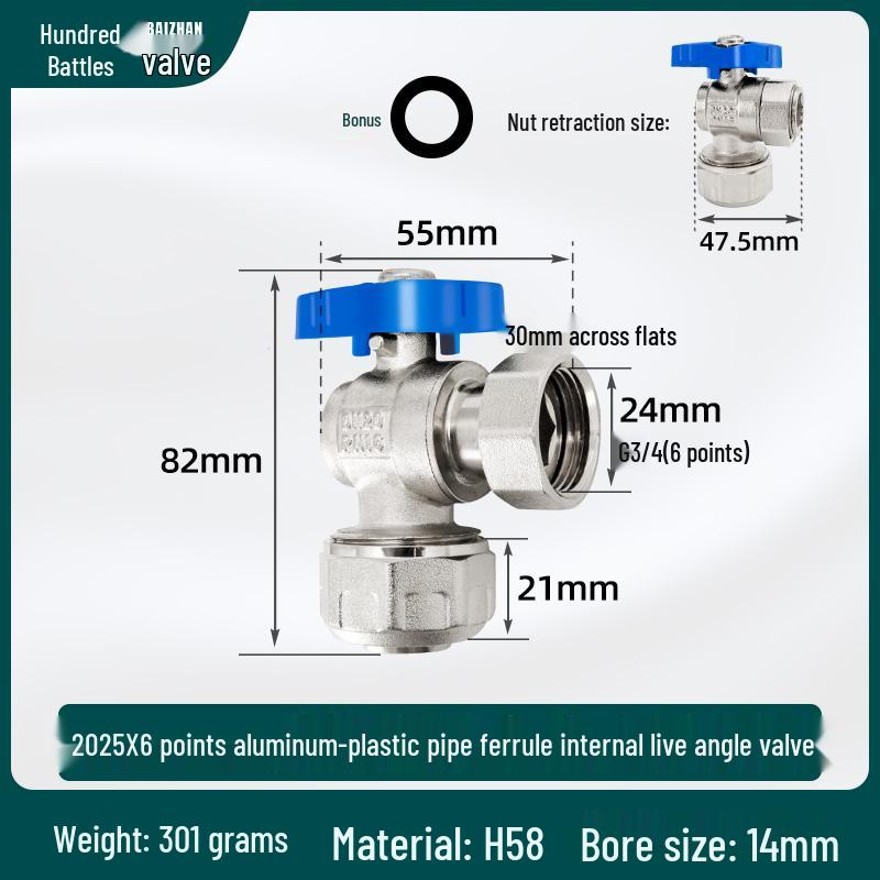 All-Copper Valve Manifold: Three-Way Union, Male/Female Thread Ball Valve for Underfloor Heating and Wall-Hung Boilers