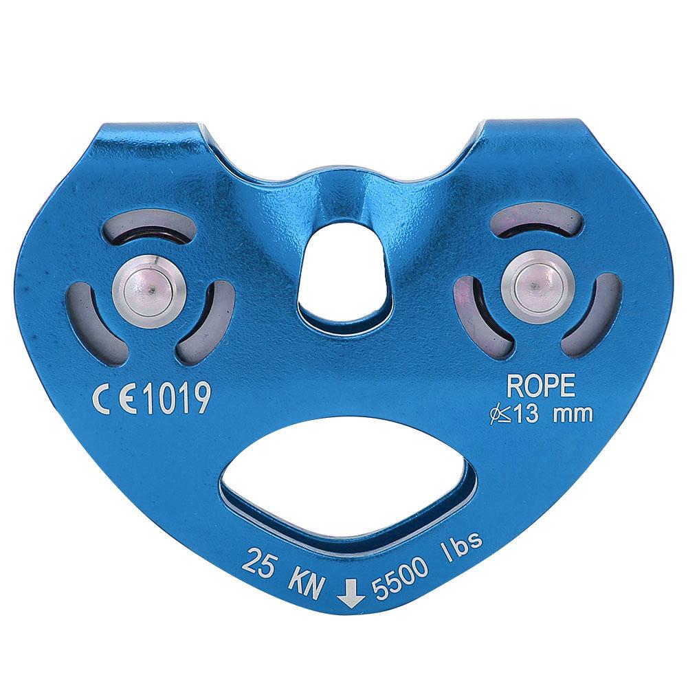 25KN Aluminium Alloy Heavy Duty Single Swivel Rope Pulley Block Climbing (blue)