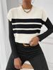 Women's Sleeveless Round Neck Color Block Stripe Knit Vest - Casual and Elegant Style
