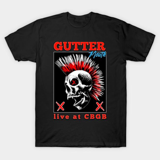 Asian Size Men Black Print T-shirt Guttermouth No-Cut Print Cotton Tshirt M