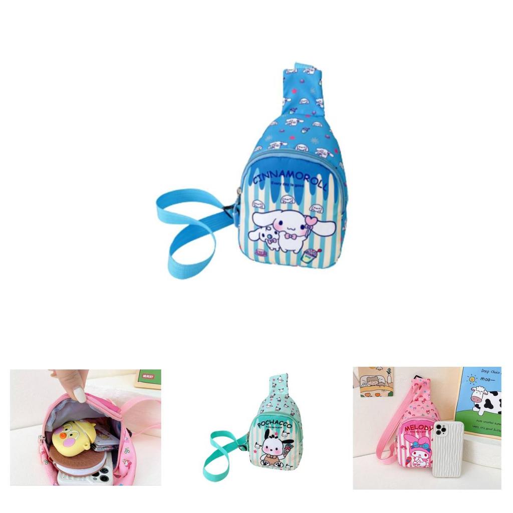 Stylish Cartoon Printed Children's Chest Bag For Casual Outings