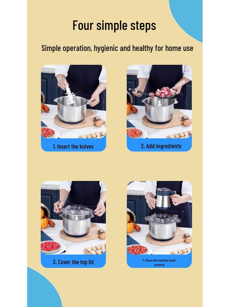 Seven-Speed Stainless Steel Multifunctional Meat and Vegetable Chopper