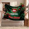 Coperta di Flanella South Sydney Rabbitohs, Testo Nome Personalizzato Morbida Coperta da Divano Decorazione per la Casa Regalo
