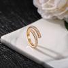 Exquisite Super Flash Slightly Inlaid With Diamond Opening Ring, Personality And Temperament Versatile Opening Adjustable Ring Woman