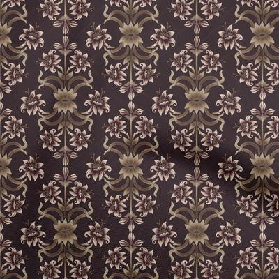 Cotton Flex Dark Chocolate Fabric Dotted Floral Craft Projects Decor Fabric Printed By The Yard 40 Inch