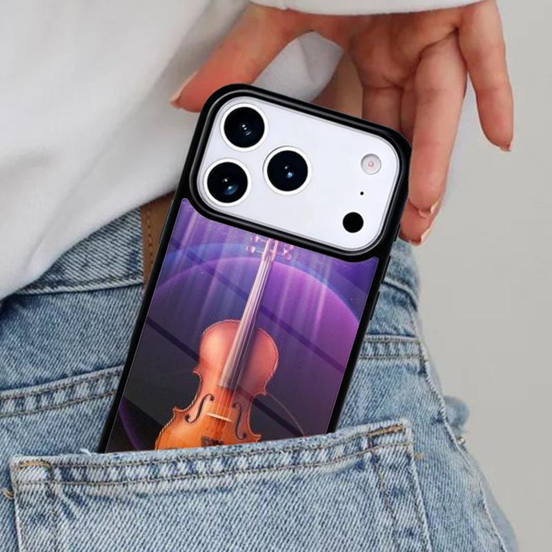 Musical Notes Violin Classical Phone Case for iPhone 17ProMax 12 13 14 15 16e 17 Pro Max Plus Air Cover