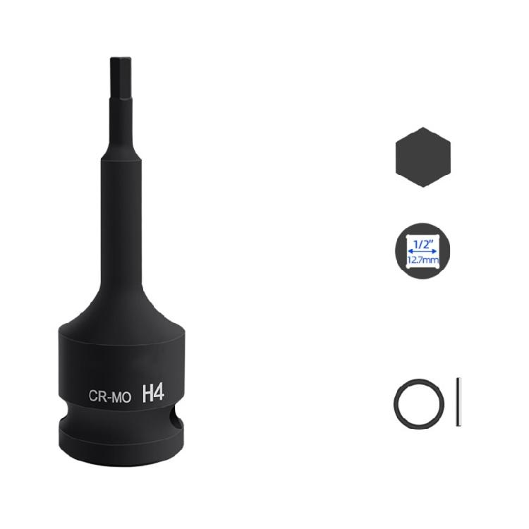 

22mm Hex Impact Bit Socket 1/2Inch Drive with Pinhole Base for Stability in Mechanical Repairs Auto Mechanics Tool