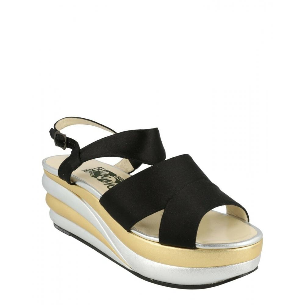 Salvatore Ferragamo Balance Archive Limited Edition 1938 Wedge Sandals Black