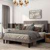 Double bed frame 140 x 190 cm, 2-person bed, adjustable headboard, base 150 x 198 x 100/105/110/115/120 cm, grey