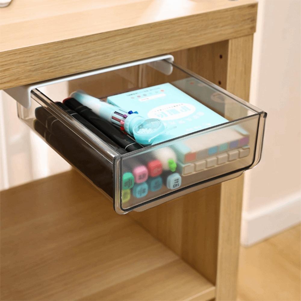 Slide Out Tray Stationery Storage Tray Large Storage Desk Supplies Holder  Daily Necessities серый
