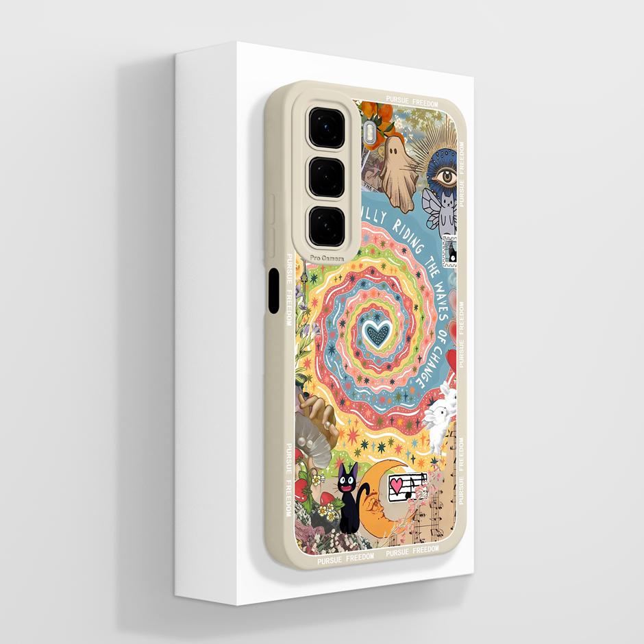 For Infinix Hot50 50i 50Pro 50Pro+ Case Lovely Cat Panda Fall Prevention Unique Phone Cover For Infinix Hot 50 Pro Plus 50i Capa