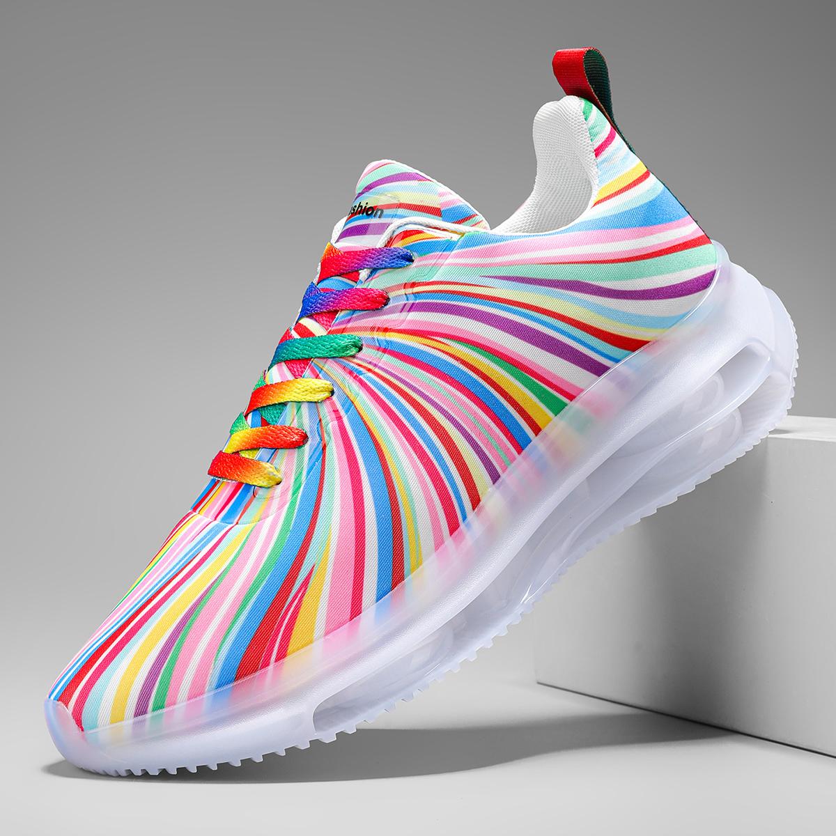 

Running men s shoes, air cushion shock absorption, thick sole, wear-resistant running shoes, candy color matching, sports 39