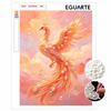 DIY 5D Pearl Bead Painting Kit with Frame Elegant Golden Phoenix Bird Shiny Canvas Art for Bedroom Wall Decor and Special Gift