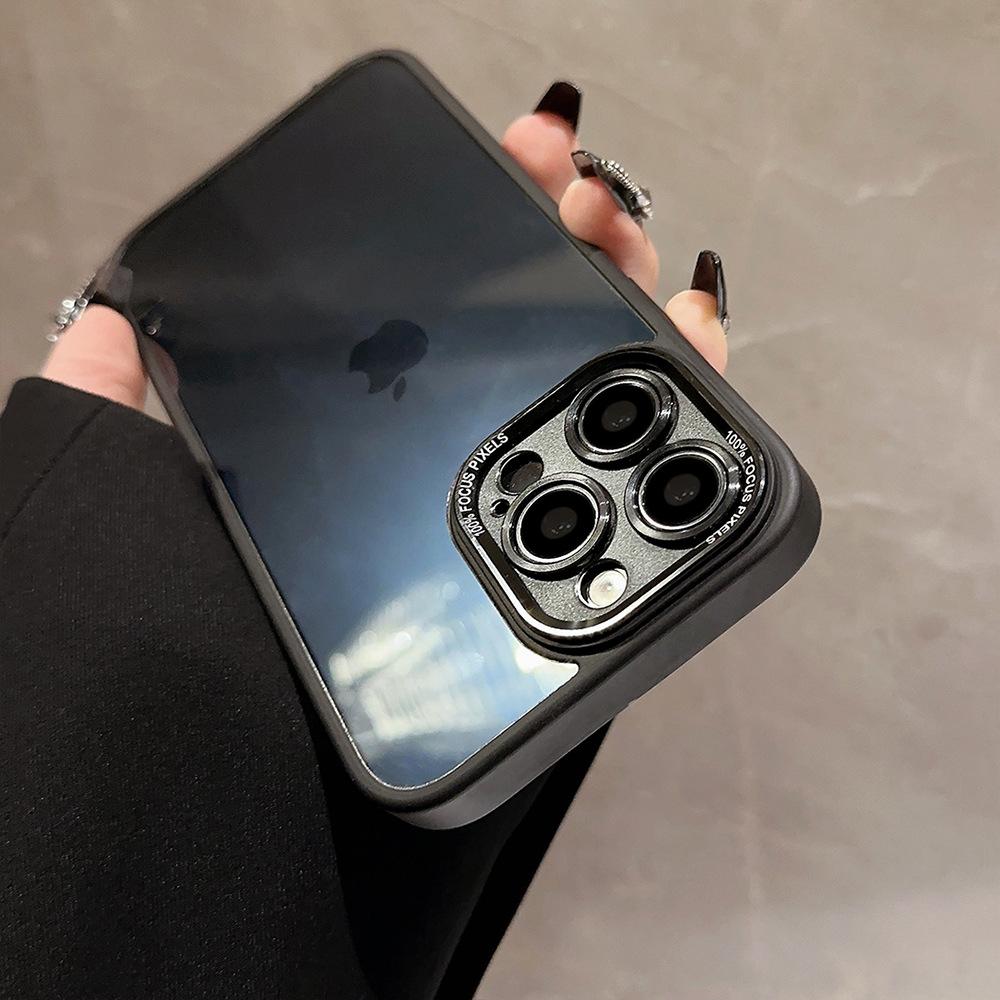 Metal Lens iPhone 15 Suitable for 14promax iPhone Case 13 Simple 11 Anti Drop 12 Transparent