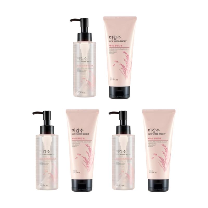 The Face Shop Rice Water Bright Cleansing Set – Facial Cleansing Foam 150ml & Light Cleansing Oil 150ml