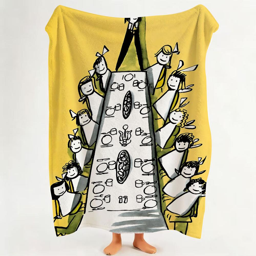Cartoon M Madeline Throw Flannel Throw Blanket Suitable for Sofa Living Room Bedroom