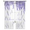Lavender Island Flower Chiffon Sheer Curtains for Living Room Bedroom Home Decoration Window Voiles Tulle Curtain