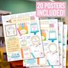 Hadley Designs All About Me Posters Elementary - 20 Star Student Poster Kindergarten, 11x14 All About Myself Star of The Week Poster Preschool,