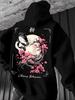 Unisex Autumn Retro Vintage Dragon Cherry Blossom Japanese Art Graphic Print Hoodie Casual Long Sleeve Pullover Top for Daily Wear