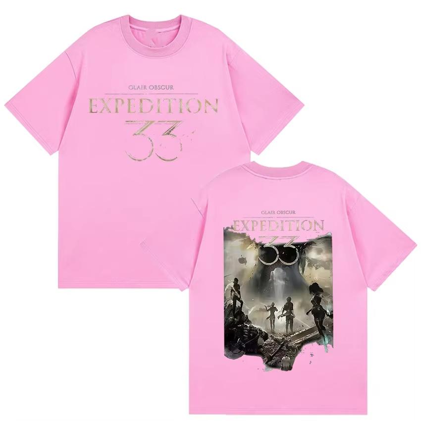 Springsummer Game Esquie Clair Obscur Expedition 33 Graphic T Shirts Men Women Retro Pure Cotton Printed Shortsleeved top