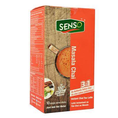 Chá Masala 3 em 1 (10 bastões, 14 g), Masala Chai 10 sticks 3 em 1, Senso