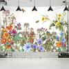 Blomma Bi Tapestry Väggbonad Bohemisk Tropisk Växt Hippie Bohemisk Sovsal Modern Stil Bakgrundsduk Dekor