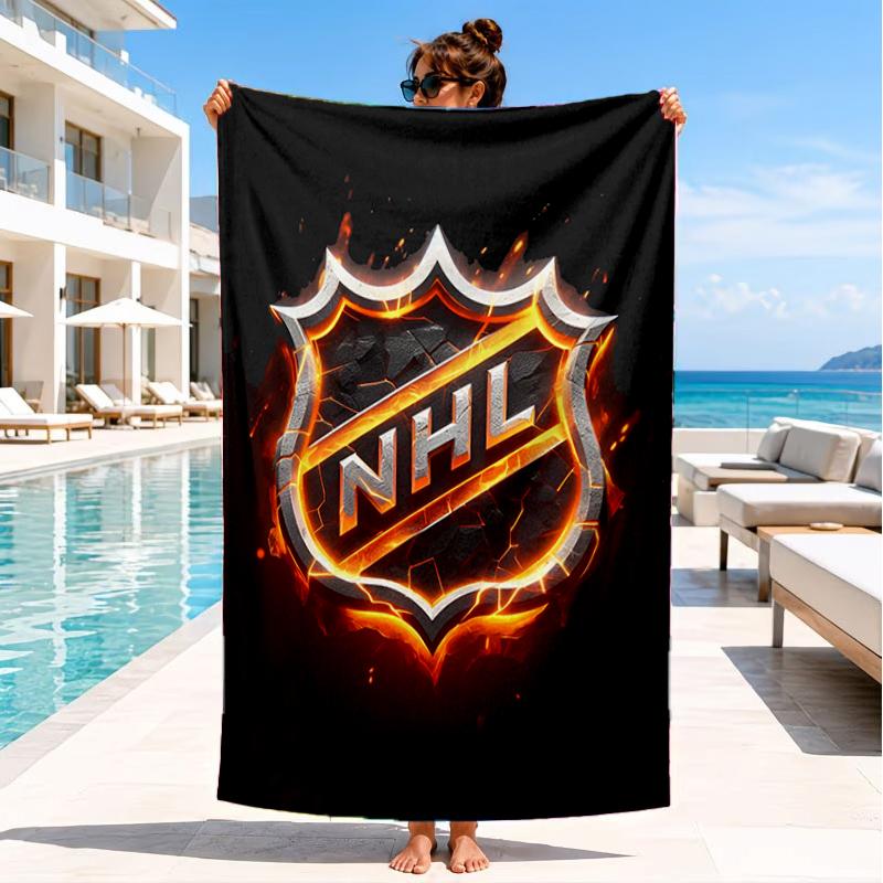 Nhl Hockey League Emblem Beach Towel, Super Soft Microfiber, Perfect Gift for Her/Him, Birthday, for Pool, Beach, Travel, Decor Beach Party