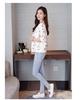 Women's Korean-Style Chiffon Sun Protection Jacket, Long Sleeve, Zipper, Printed, Loose Fit, Short Length