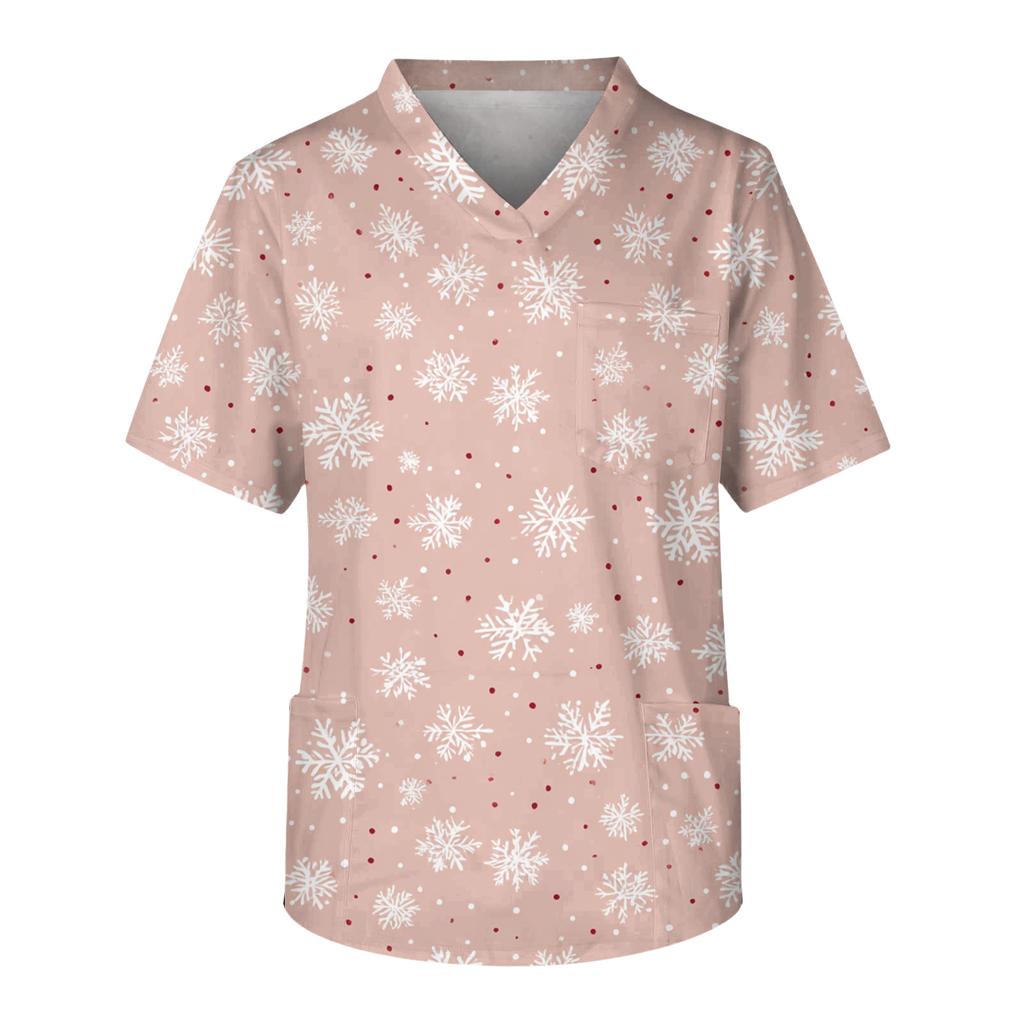 Men's Casual Short-Sleeved V-Neck Printed Front Pocket Top