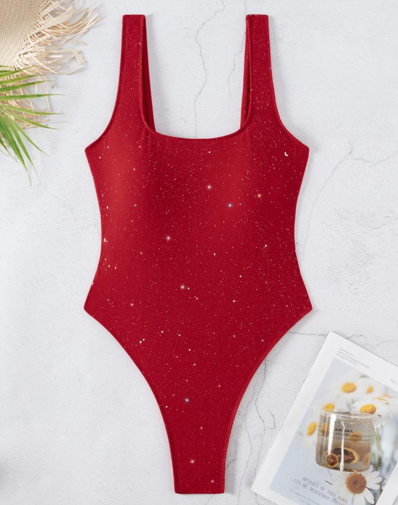 Women's Swimsuits Sexy Solid Color Back Tied One-piece Swimsuit Bikini Beachwear Bathing Suits