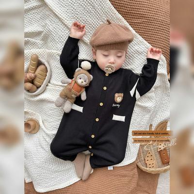 Pagliaccetto per neonato stile coreano primavera e autunno - Tutina in maglia per neonato per uscite e gattonare