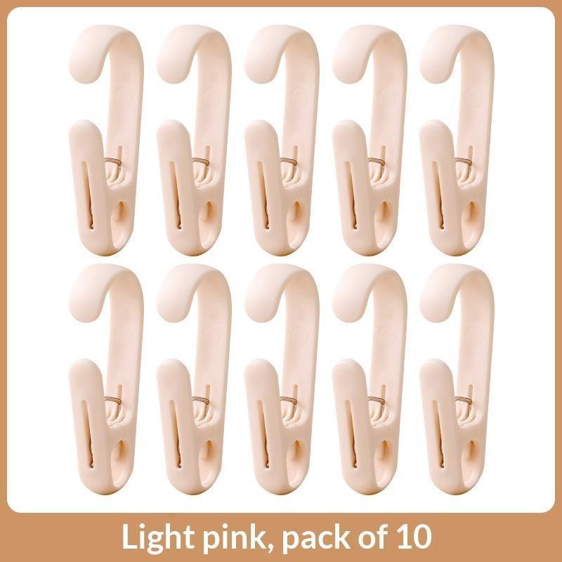 10Pcs Multifunctional Clip Kitchen Storage Hook Curtain Clip Hanging Plastic Clip Coat Clip Home Storage Hook Wall Hook