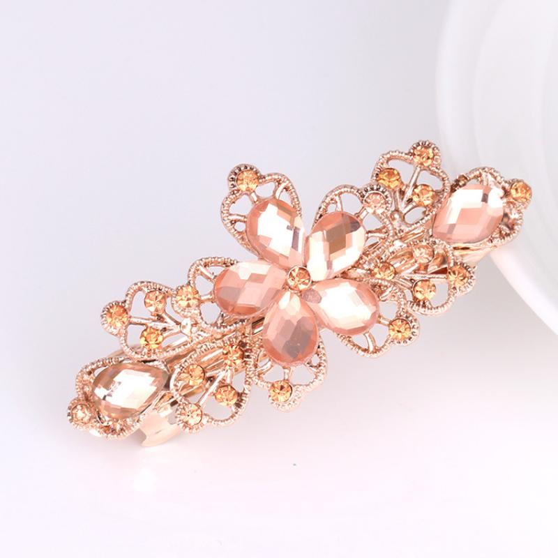 Fashionable Bow Hair Clip, Women's Pearl Flower Crystal Hairpin, Spring Clip Hair Accessory