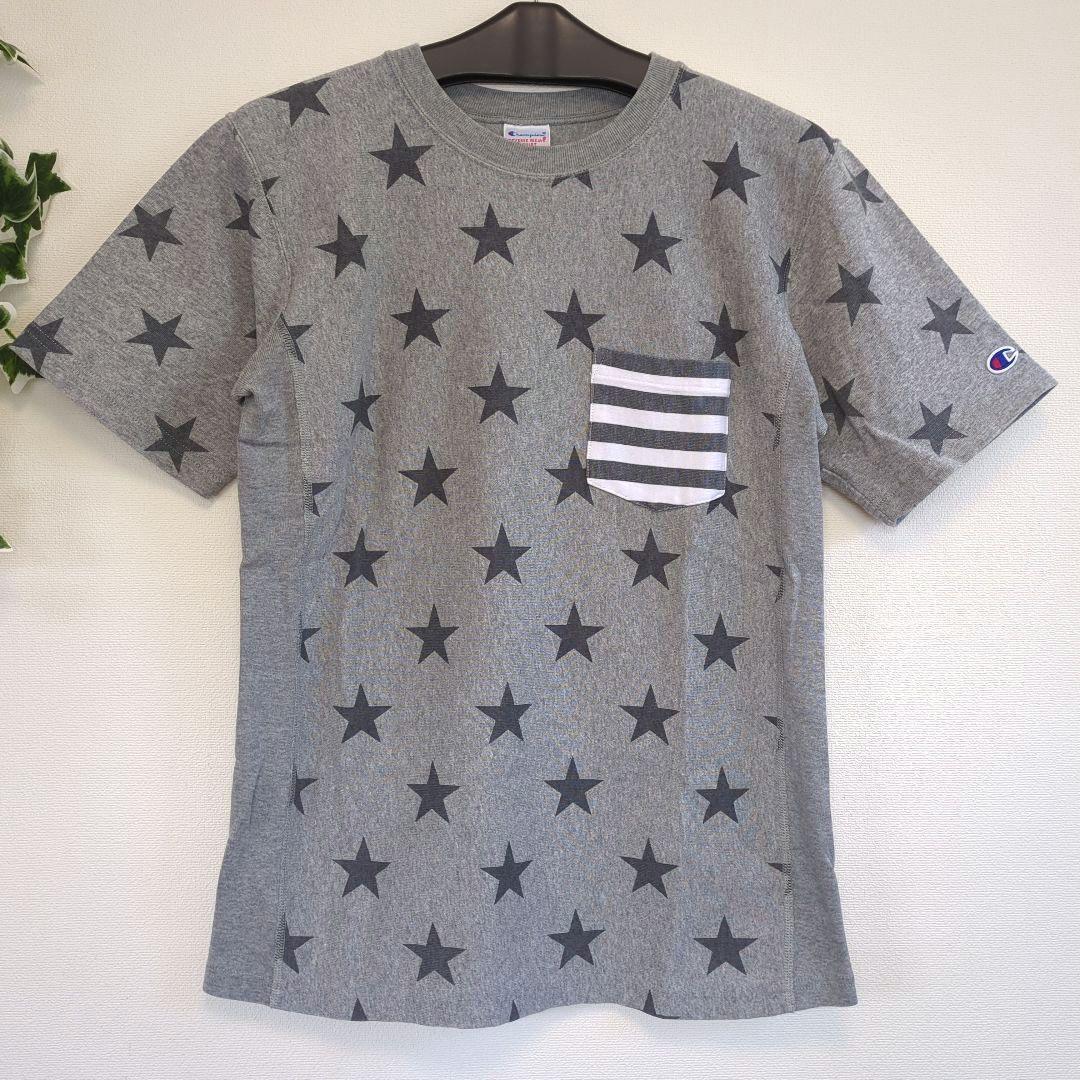 Champion Reverse Weave Short Sleeve T-Shirt Gray L Star