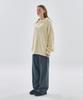 SOME PLACE Washable Half Heart Logo Embroidered Half-Zip Knit Oversized [Beige]