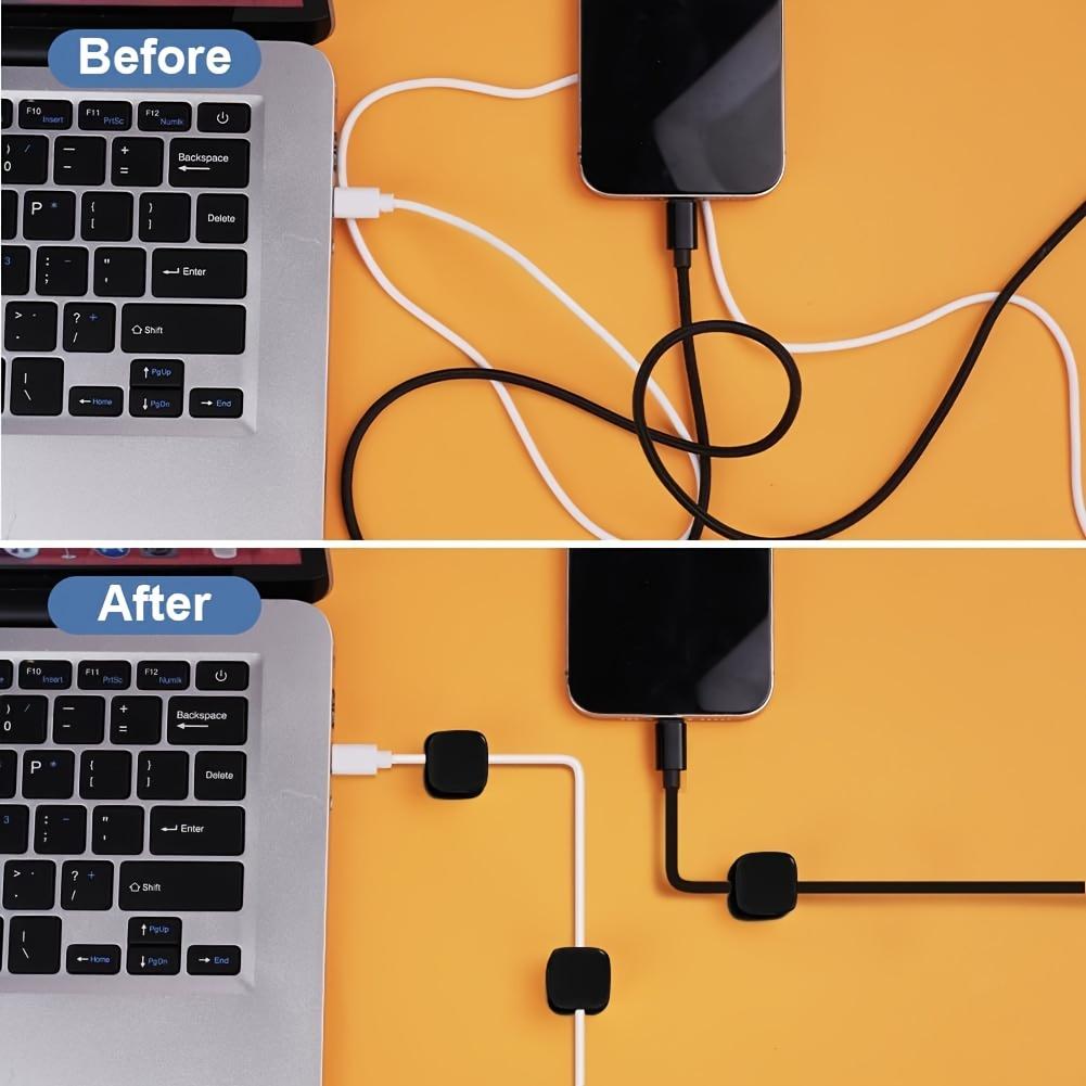 12pcs Magnetic Cable Clips Cord Holder, Under Desk Cable Management, Adhesive Wire Holder Keeper Organizer for Home Office Desk Phone Car Wall