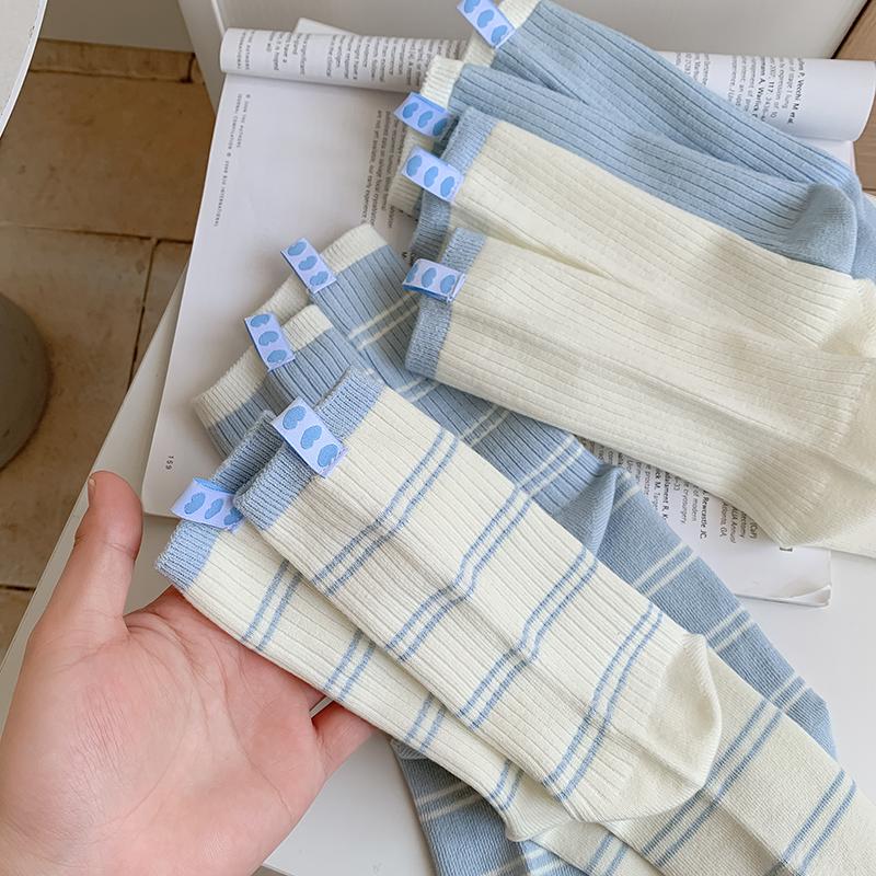 2025 New Fresh Trends Ladies Socks Mixed Color Casual Korean Style Cotton Long Socks Breathable Daily Fashion Women Socks