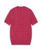 POLO RALPH LAUREN Cable Knit Cotton Short Sleeve Sweater - Dark Red