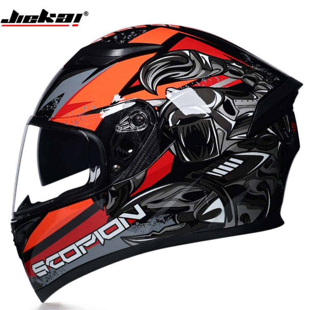 Double Lens Motorcycle Helmet Men's Off-Road Running Helmet Electric Vehicle Women's Winter Full Cap Full Helmet
