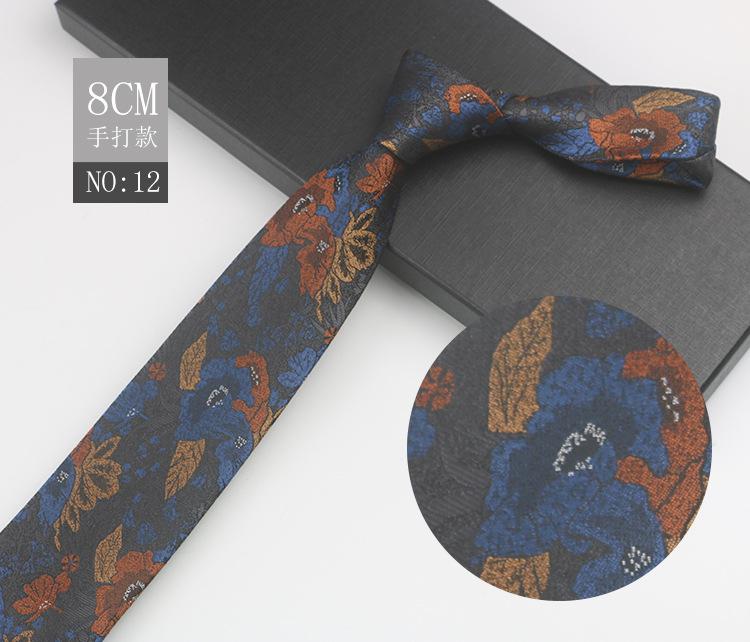 Men'S Business Gentleman'S Suit Wedding Meeting Pattern Host High-End Jacquard Green 8Cm Hand Tie