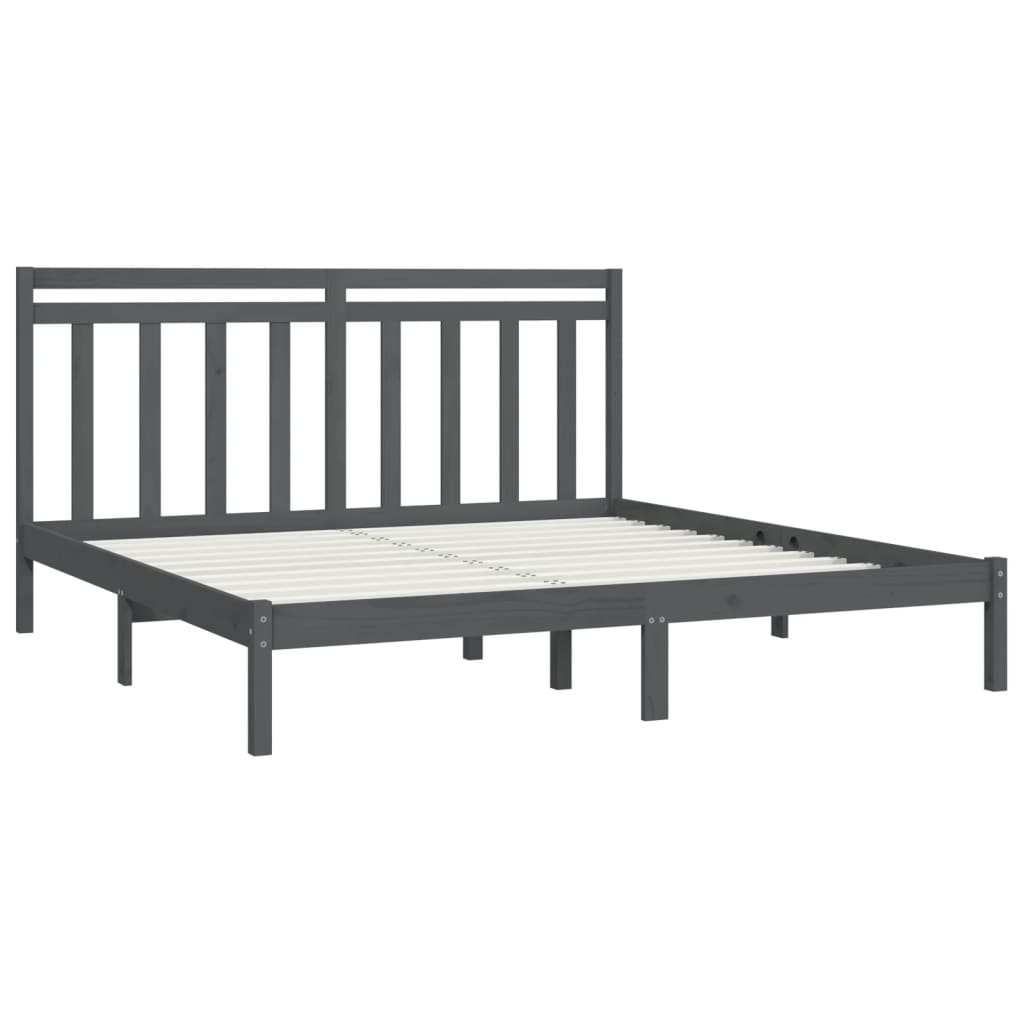 Solid Wood Bed Gray 200x200 cm