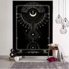 Witchcraft Tarot Tapestry Wall Hanging Black Khaki Sun Moon Starry Universe Geometric Pattern Dormitory Home Decoration Curtains