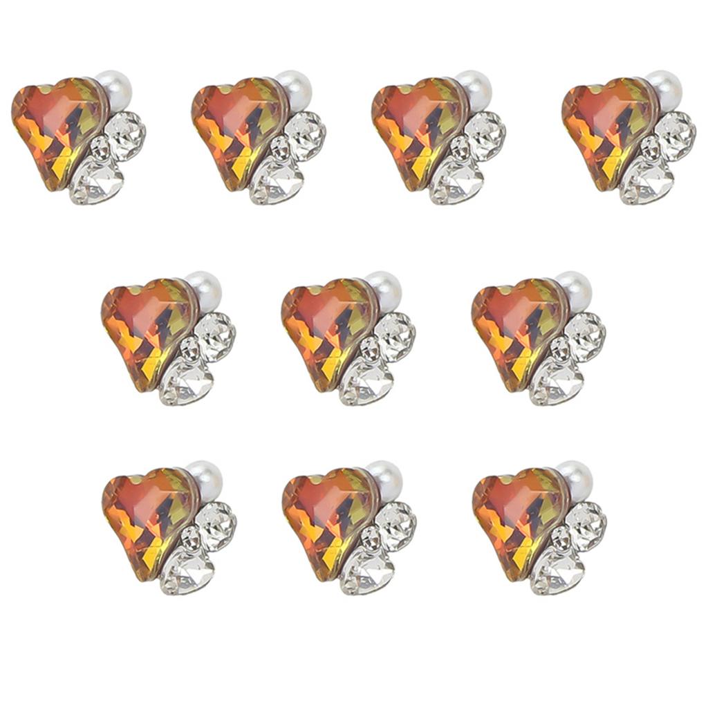 10 Stück Herzform Nailart-Charms Nailart-Strasssteine Quadratische Nagel-Charms DIY Nailart-Zubehör Maniküre-Zubehör