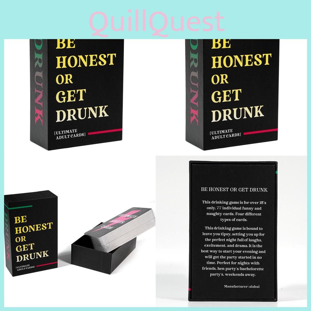 Be Honest Or Get Drink Card Game Set For Group Play And Party Entertainment