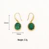 Elegant Gold-Plated Natural Stone Earrings for Women - Fashionable Autumn/Winter Style