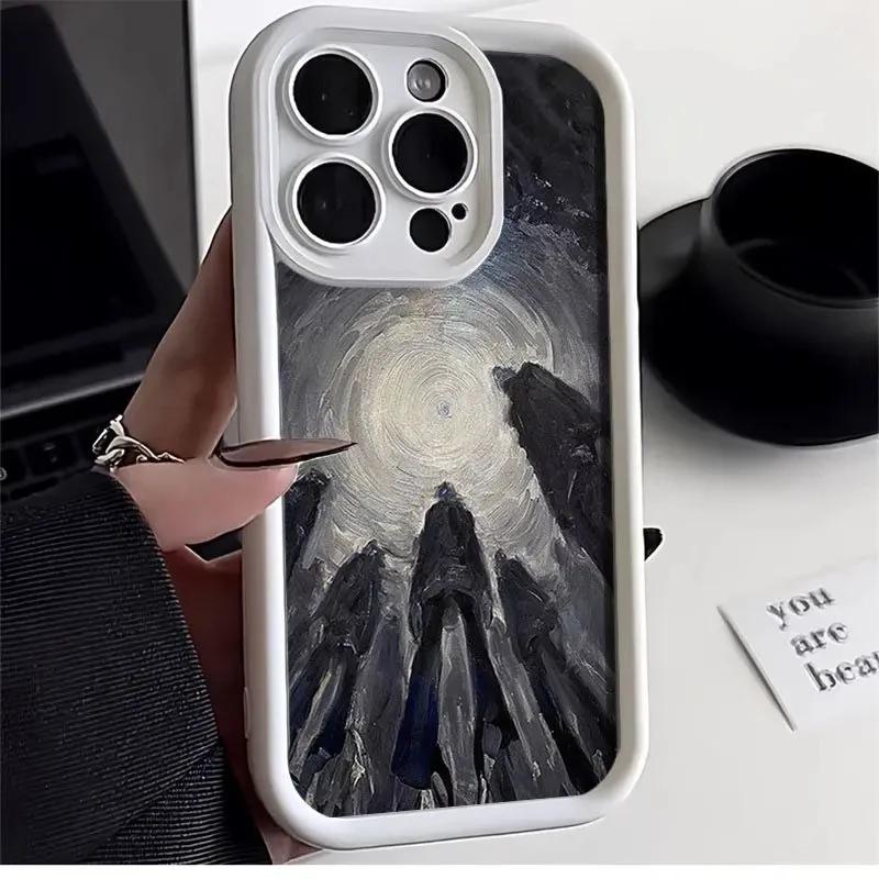 Matte Phone Case For iPhone 13 14 15 Pro Max 11 12 Pro X XS Max XR 7 8 Plus SE2 Art Painting Shockproof Silicone Soft Cover