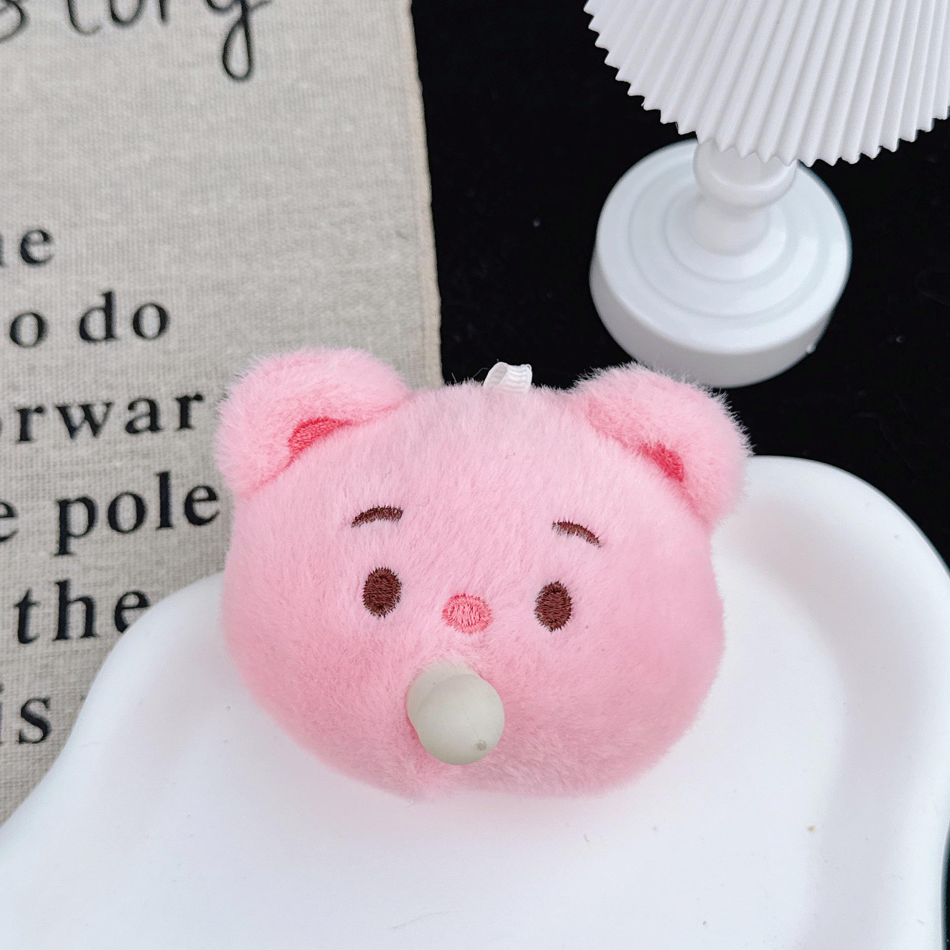 Мультяшная желтая медвежья пищащая плюшевая кукла-подвеска для автоматов с призами 8 cm Height